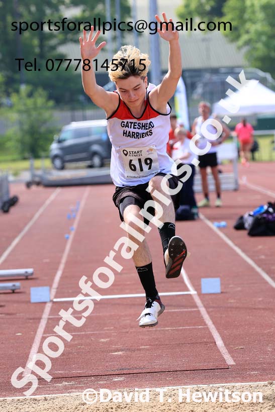 Mens Under-20s Triple Jump, 2024 North Eastern Track and Field Champs., Middlesbrough.  Photo: David T. Hewitson/Sports for All Pics